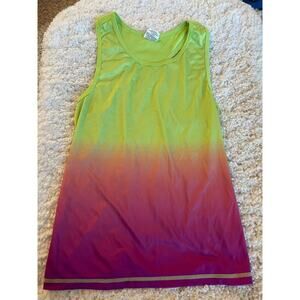 Danskin Now girls sz. 14/16 green/purple blend "dri more" sport tank top.
